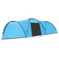 Tente igloo de camping 650x240x190 cm 8 personnes Bleu 