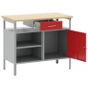 Banc de travail avec porte verrouillable Rouge 100x55x85 cm Acier 