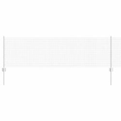 Clôture en fil soudé avec 22 U Posts Argent 0.6x50 m Acier 