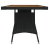 Table de jardin Noir 160x70x72 cm Résine tressée et acacia 