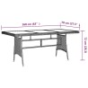 Table de jardin Noir 160x70x72 cm Résine tressée et acacia 
