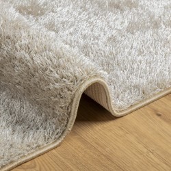 Tapis ISTAN à poils longs aspect brillant beige 120x170 cm 