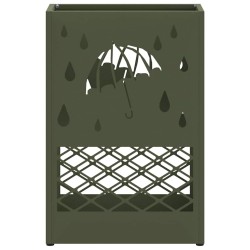 Support de parapluie vert olive, 28x12x41 cm, Acier 