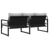 Banc de jardin Noir 61 x 72.5 x 71 cm Acier 