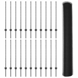 Pieux de Clôture 22 pcs U-Channel Gris 100 cm Acier 