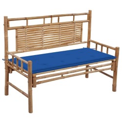 Banc de jardin avec coussin 120 cm Bambou 
