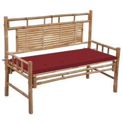 Banc de jardin avec coussin 120 cm Bambou 