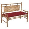 Banc de jardin avec coussin 120 cm Bambou 