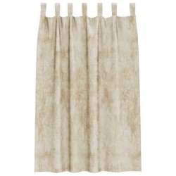 Rideaux en Velours 2 pcs avec Œillets Crème 175x140 cm 