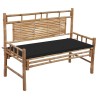 Banc de jardin avec coussin 120 cm Bambou 