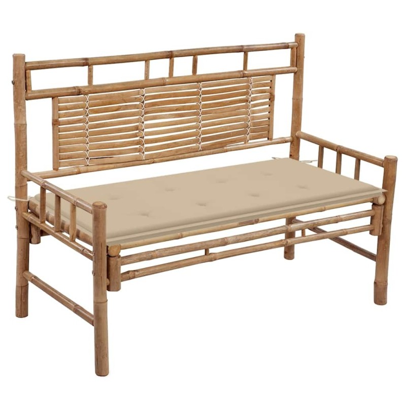 Banc de jardin avec coussin 120 cm Bambou Banc de jardin avec coussin 120 cm Bambou
