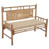 Banc de jardin avec coussin 120 cm Bambou 