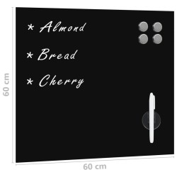 Tableau noir magnétique mural Verre 60x60 cm 