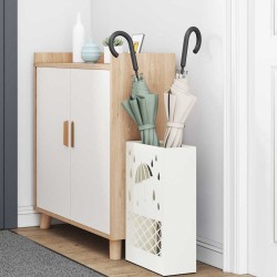 Support de parapluie blanc - 28x12x41 cm, en acier 