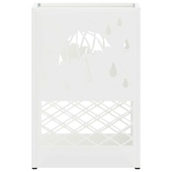Support de parapluie blanc - 28x12x41 cm, en acier 
