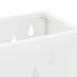 Support de parapluie blanc - 28x12x41 cm, en acier 