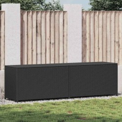 Boîte de rangement de jardin résine tressée 200x50x60 cm noir 