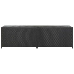 Boîte de rangement de jardin résine tressée 200x50x60 cm noir 