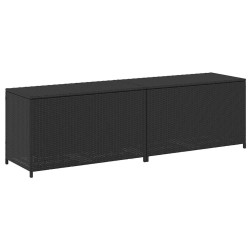 Boîte de rangement de jardin résine tressée 200x50x60 cm noir 