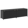 Boîte de rangement de jardin résine tressée 200x50x60 cm noir 