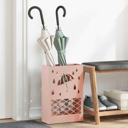 Porte-parapluie rose 28x12x41 cm en acier 