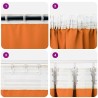 Rideaux 2 pcs Orange vif 140 x 140 cm Polyester 