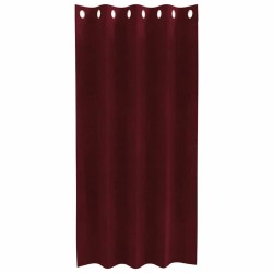 Rideaux occultants avec œillets 2 pcs Wine Red Velvet 
