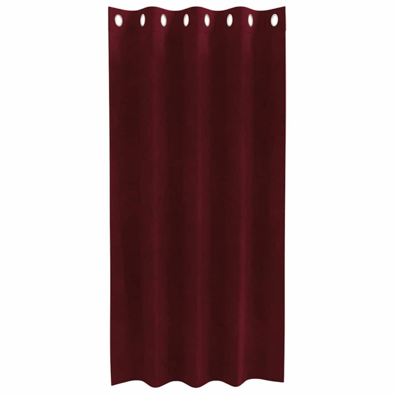 Rideaux occultants avec œillets 2 pcs Wine Red Velvet 