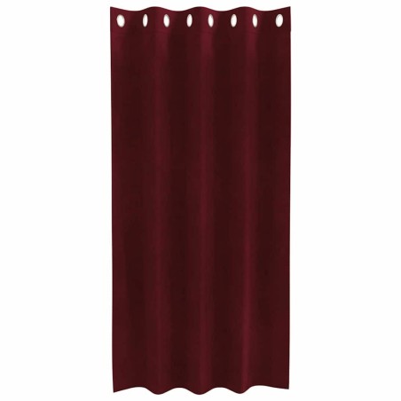 Rideaux occultants avec œillets 2 pcs Wine Red Velvet 