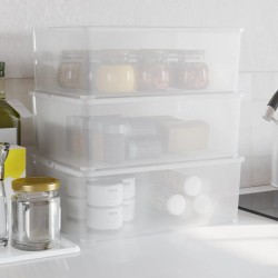 Boîtes de rangement en plastique 3 pcs 10 L empilables 