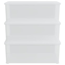 Boîtes de rangement en plastique 3 pcs 10 L empilables 