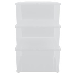 Boîtes de rangement en plastique 3 pcs 10 L empilables 