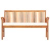 Banc de jardin 3 places avec coussin 150cm Bois d'acacia massif 