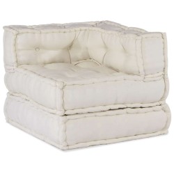 Pouf modulaire crème 70x70x54 tissu 