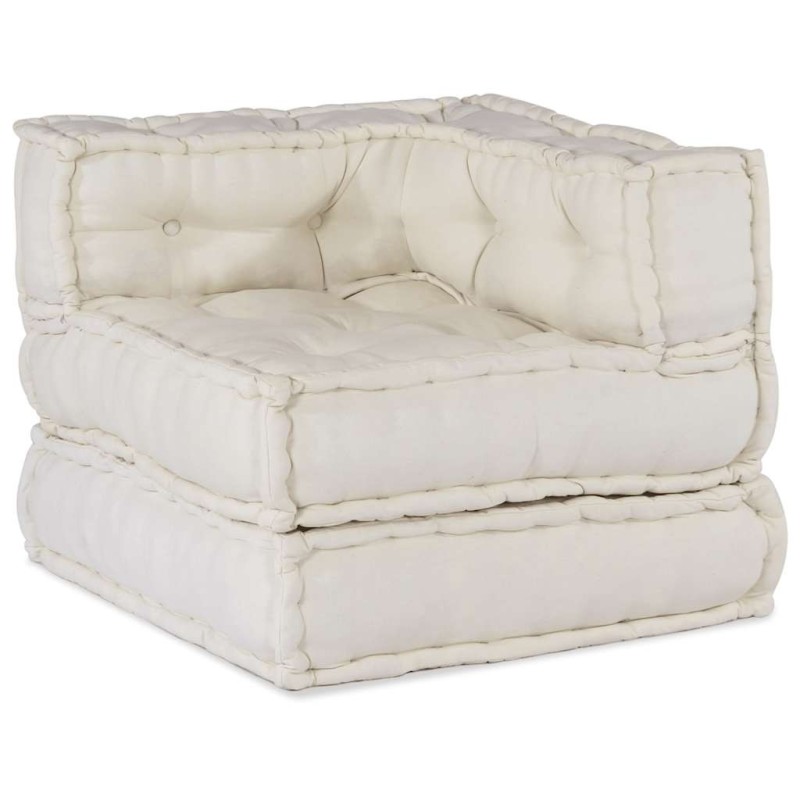 Pouf modulaire crème 70x70x54 tissu 