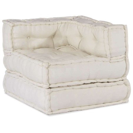 Pouf modulaire crème 70x70x54 tissu 