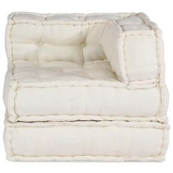 Pouf modulaire crème 70x70x54 tissu 