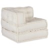 Pouf modulaire crème 70x70x54 tissu 