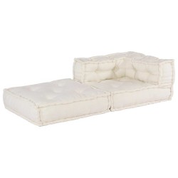 Pouf modulaire crème 70x70x54 tissu 