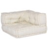 Pouf modulaire crème 70x70x54 tissu 
