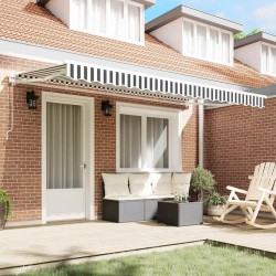 Tissu de remplacement pour auvent pour cadre de 4x2 m en anthracite et blanc 