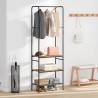 Portant à vêtements avec étagères avec étagère chêne artisanal 