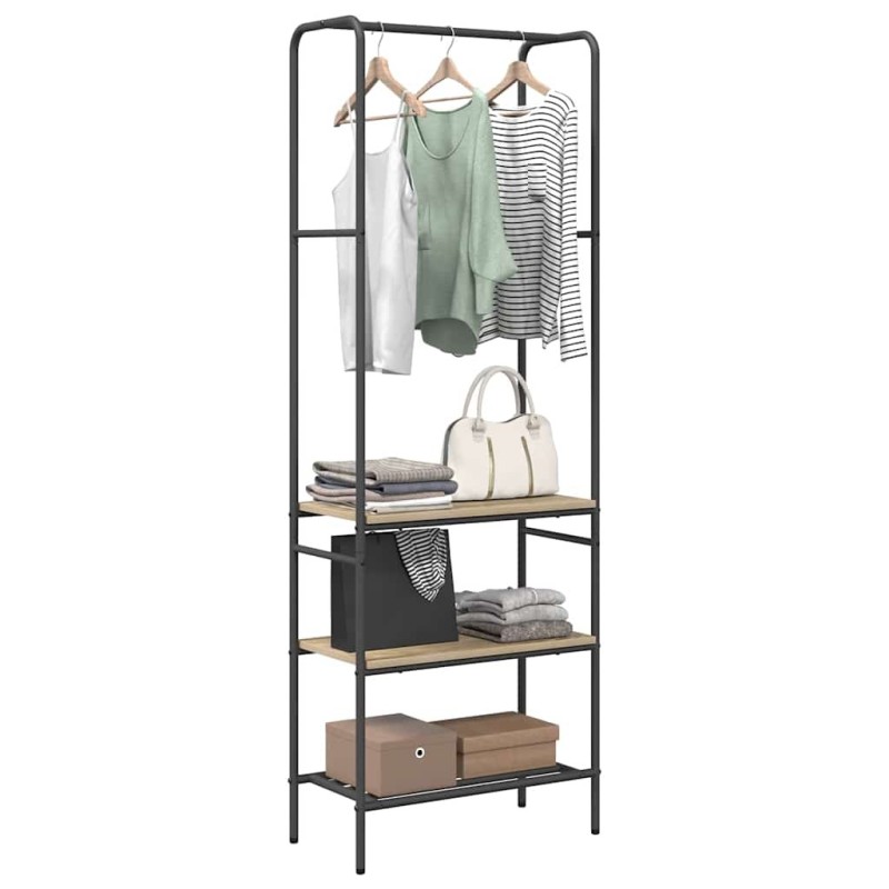 Portant à vêtements avec étagères Chêne sonoma 60 x 30 x 171 cm 