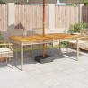 Table de jardin beige 180x90x75 cm résine tressée et acacia 
