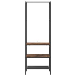 Portant à vêtements avec étagères Chêne fumé 60 x 30 x 171 cm 