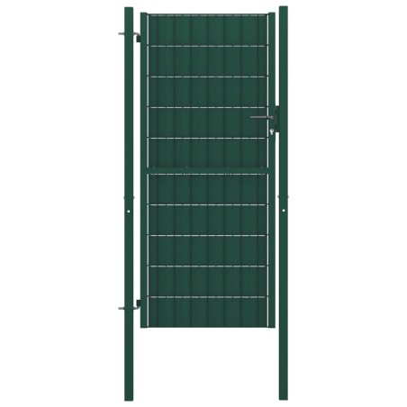 Portail de clôture PVC et acier 100x124 cm Vert   