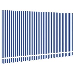Tissu de Remplacement pour Store pour Cadre 4x2 m Bleu et Blanc 