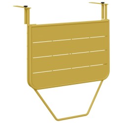 Table de balcon suspendue pliable - Or, 60x40 cm, Acier 