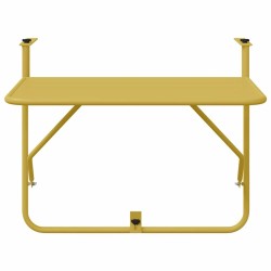 Table de balcon suspendue pliable - Or, 60x40 cm, Acier 