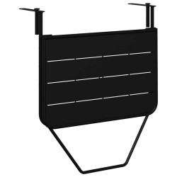 Table de balcon pliable Noir 60x40 cm en acier 
